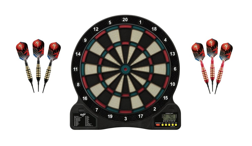 Electronic Soft Tip Dartboard + Viper Atomic Bee Black Darts + Red 16 grms