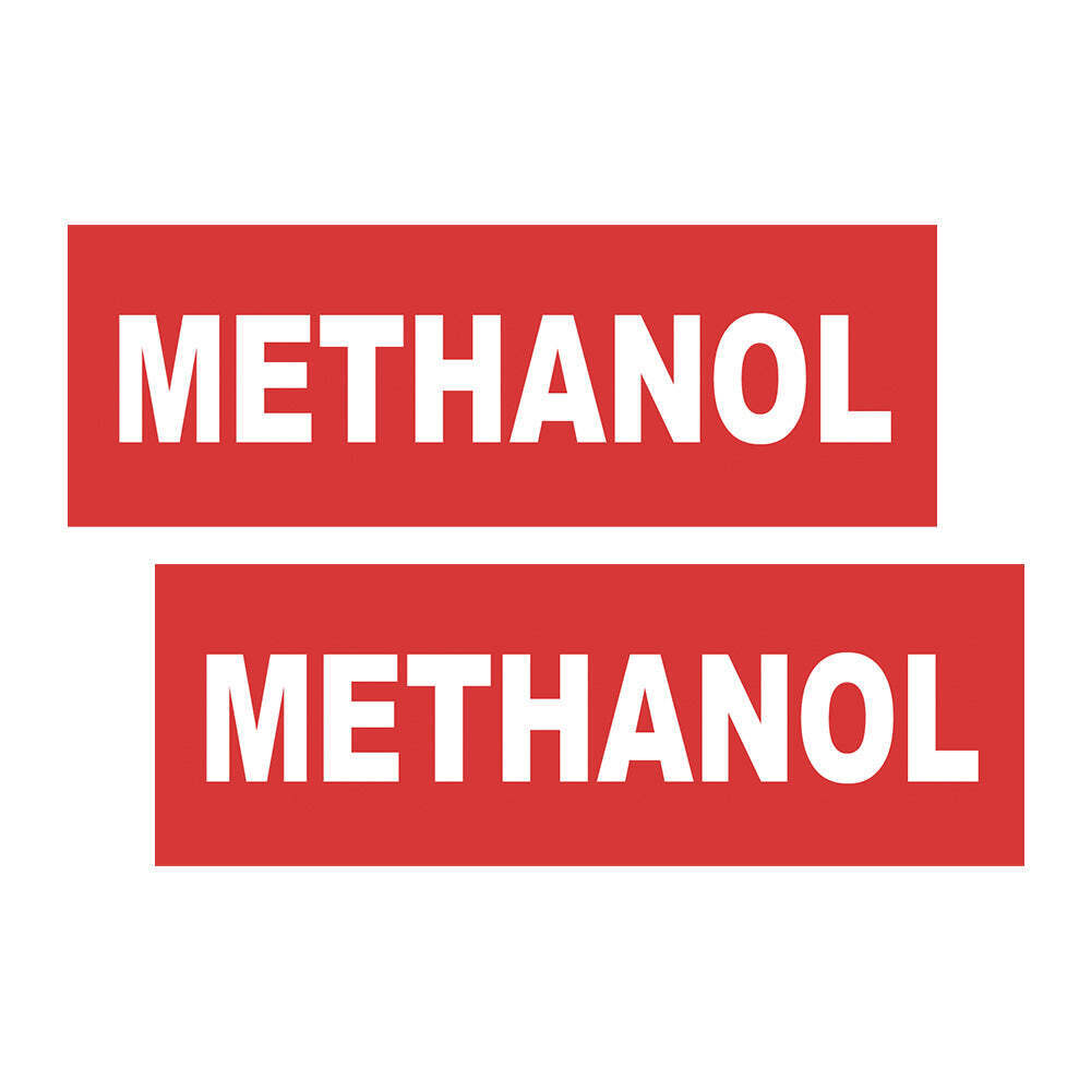 Methanol Warning Labels | 6x2 Stickers | 2 Pack