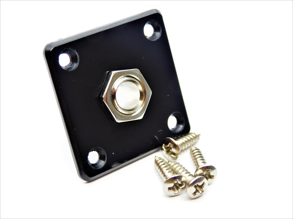 Black  Square Output Jack Plate PlasticFits Epiphone Les Paul ®