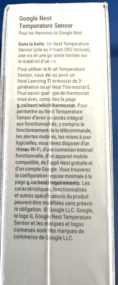 Google Nest Temperature Sensor in White