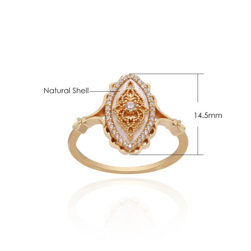 Natural Vintage Shell Luxury Ring