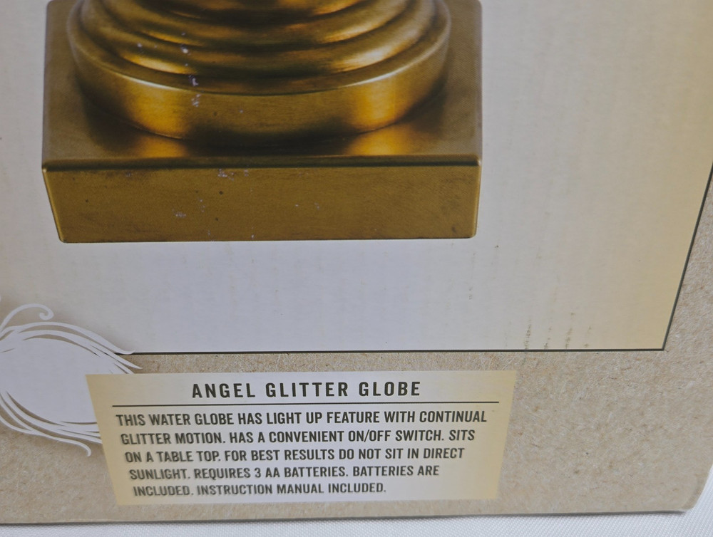 Cracker Barrel Angel Glitter Globe Illuminated w/ Continual Glitter Motion