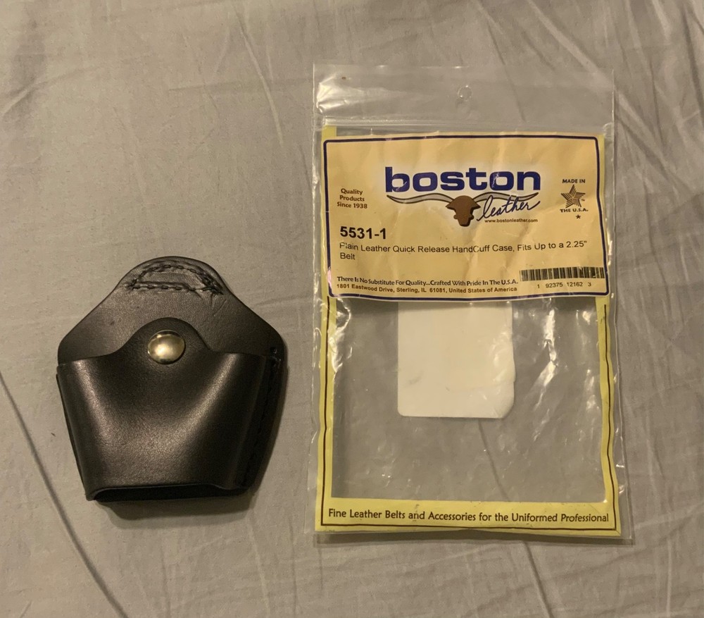 BOSTON LEATHER Quick Release Handcuff Case, Plain - 5531-1 , NEW , FREE SHIP