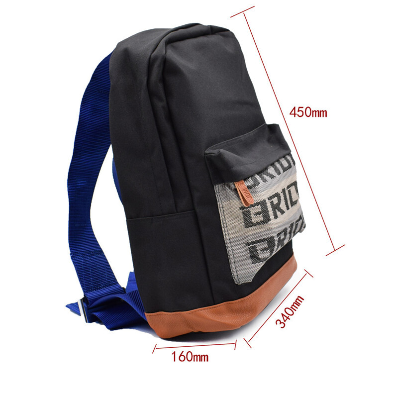 JDM Blue Seatbelt Fabric Bride Backpack Canvas Backpack Harness Shoulder Straps