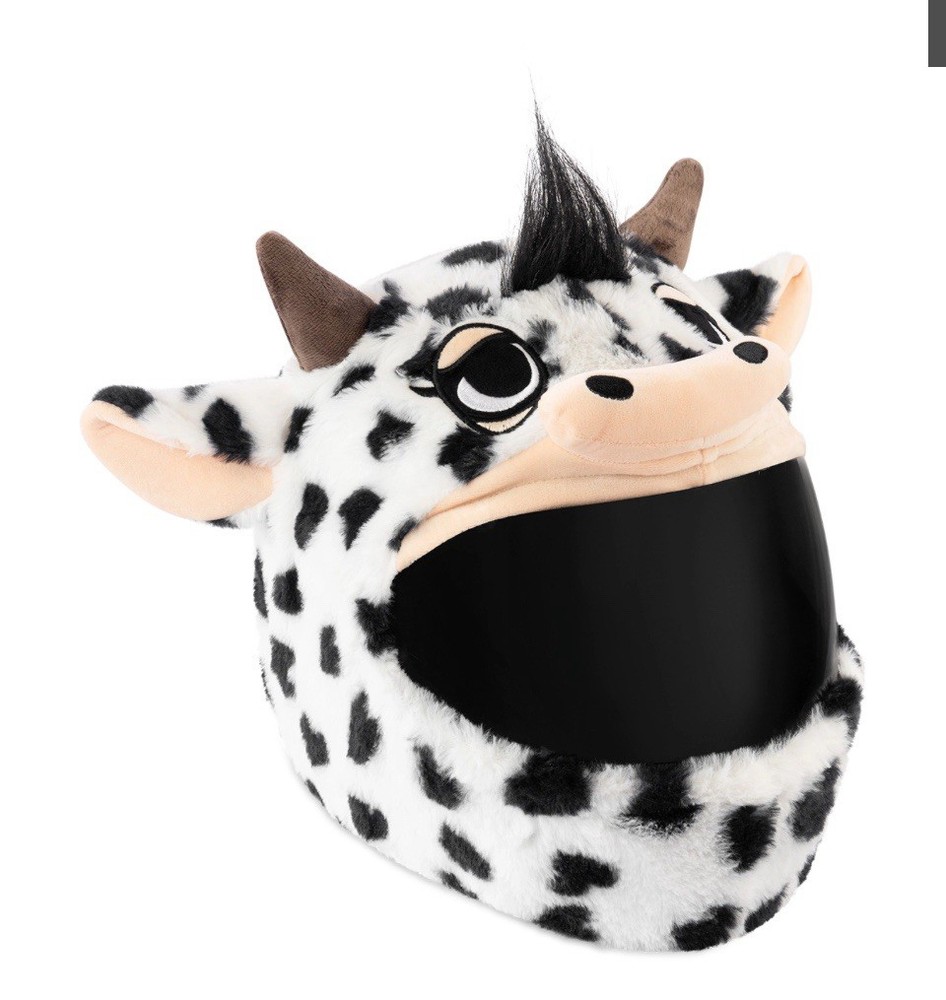 MOTORCYCLE HELMET COVER - COW (BLACK & WHITE)