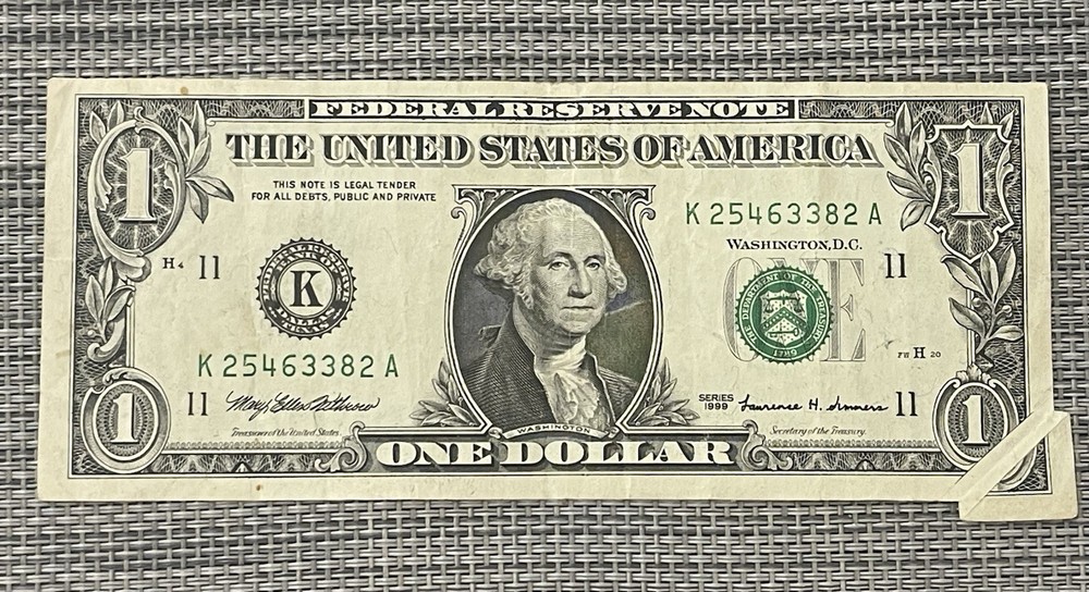 1999 One Dollar Bill Error US Mint Error VF #A 25463382