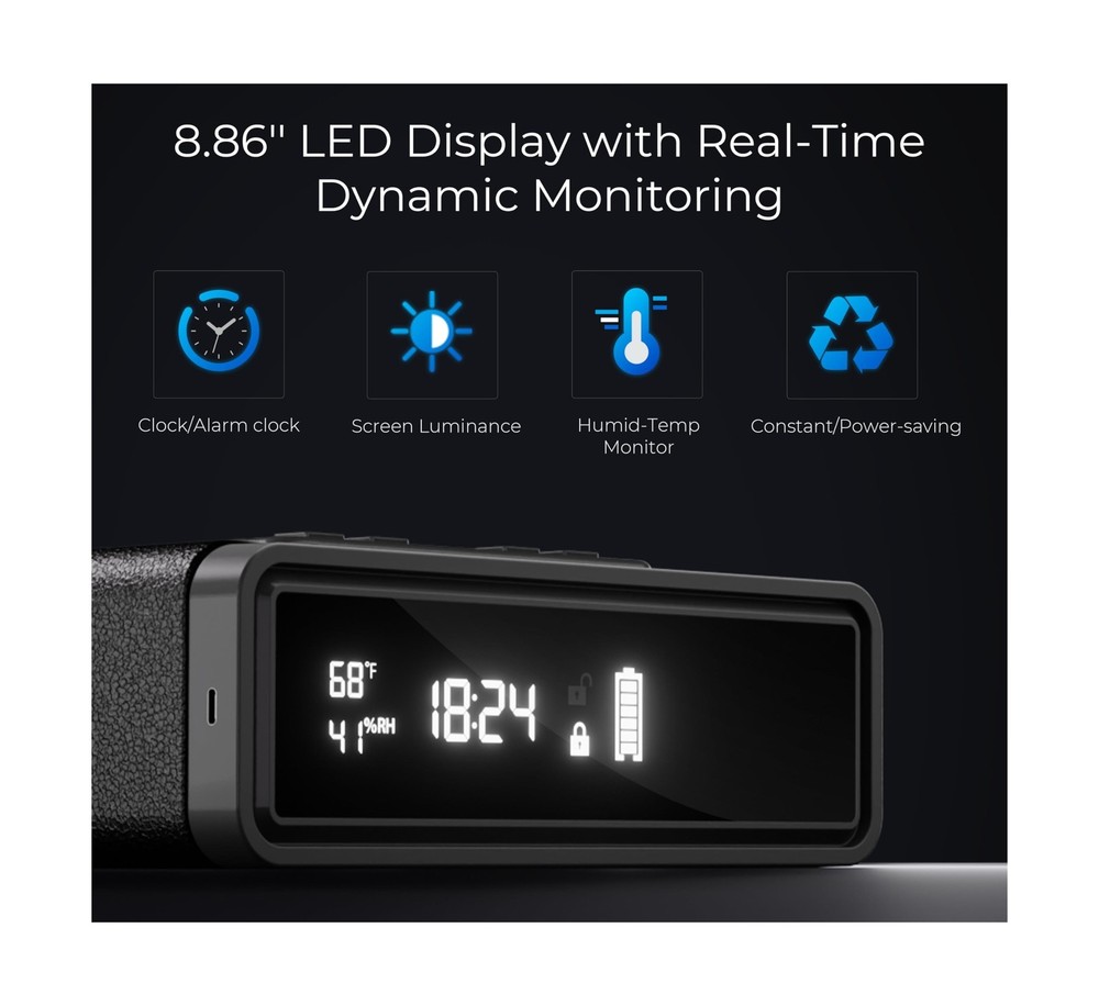 Biometric Safe with Wireless Charging, 3 Access Methods to Unlock, Nightstand...