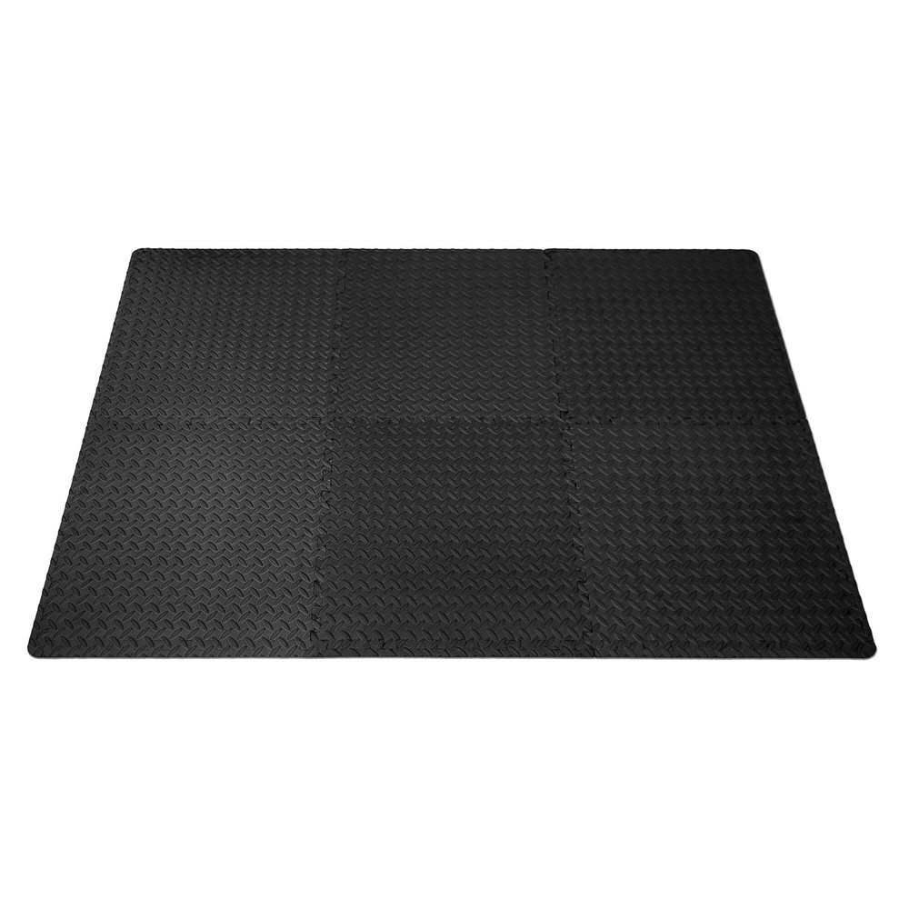 Centr - Gym Flooring Exercise Mats - 96 Sq Ft - Black