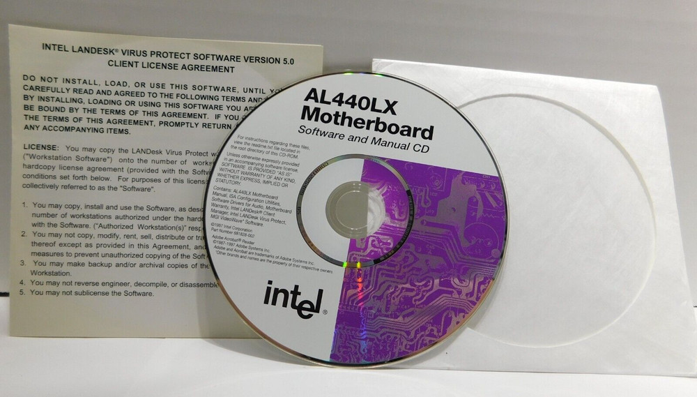 Intel AL440LX Motherboard Software and Manual CD