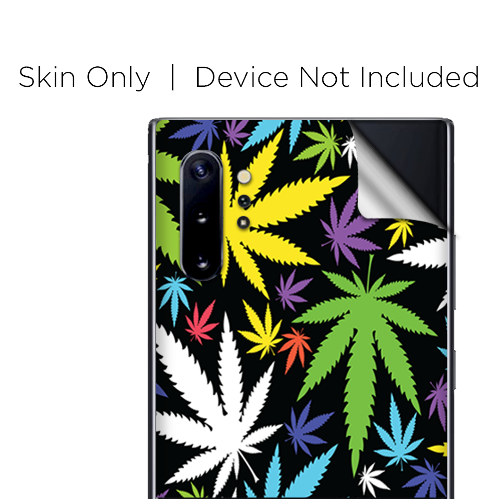 Skins Decal Wrap for Samsung Note 10 Plus Colorful Weed Leaves Leaf