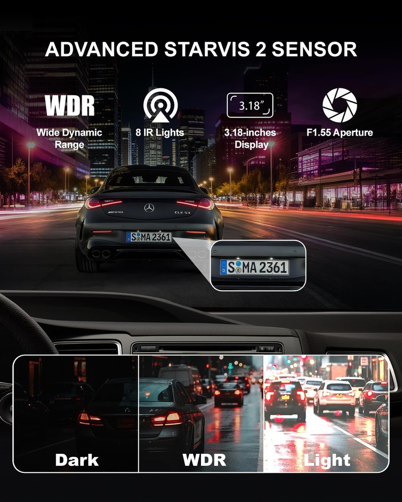 Dash Cam Front and Rear, 4-Channel 360° Coverage Car Dash Camera with STARVIS...