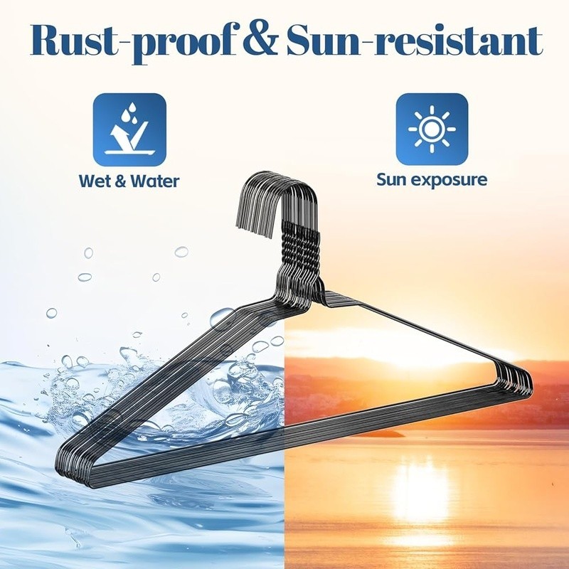 Durable Heavy Duty Metal Wire Hangers Space Saving Scratch Resistant Multi Use