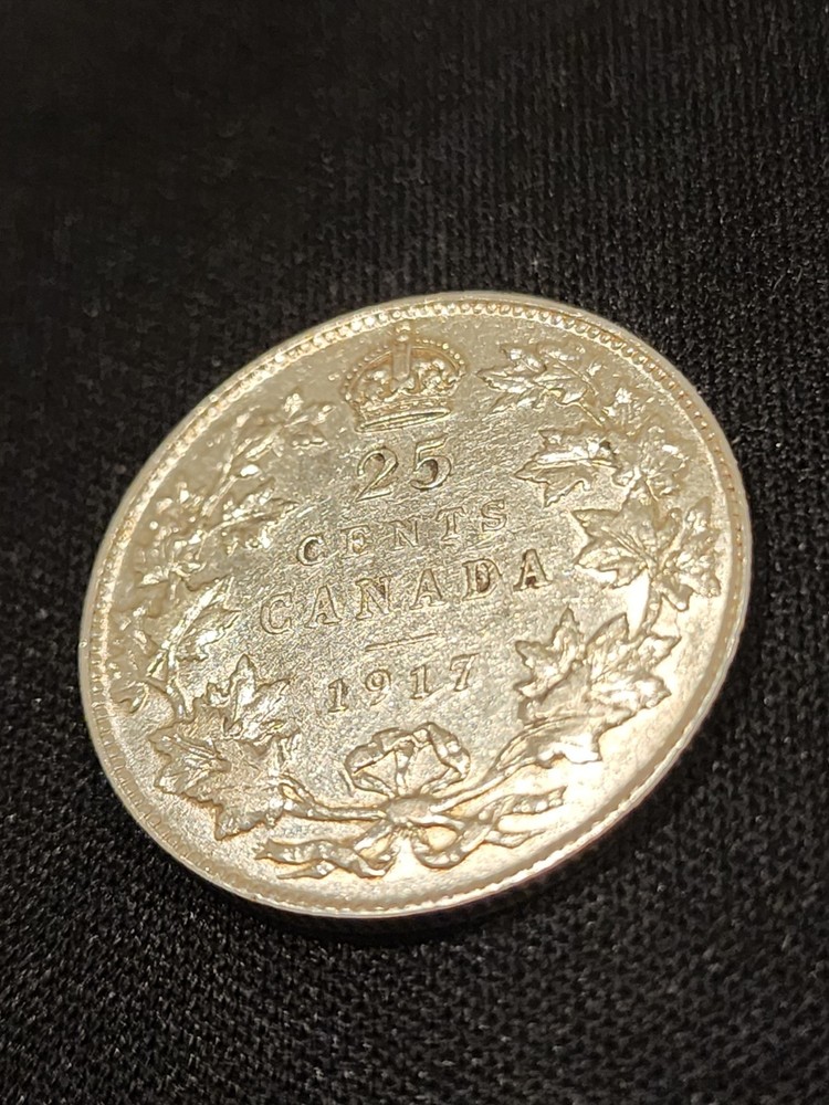 1917 Canada 25 Cents Silver Coin