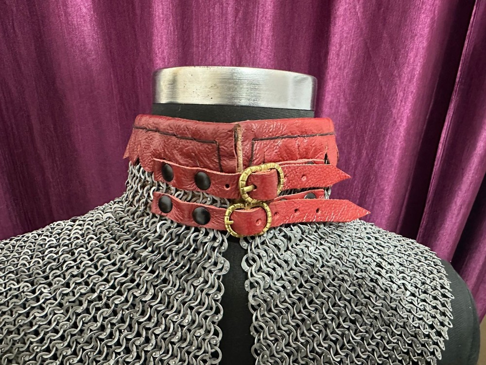 Medieval 9 MM 18 Gauge Chainmail Riveted Gorget |