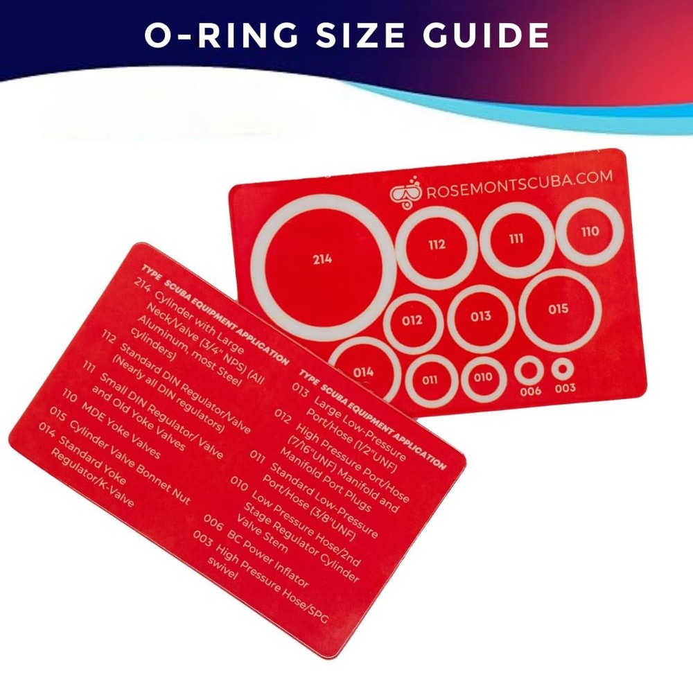 Comprehensive O-Ring Kit 60 Scuba-Specific Sizes with Size Guide Included
