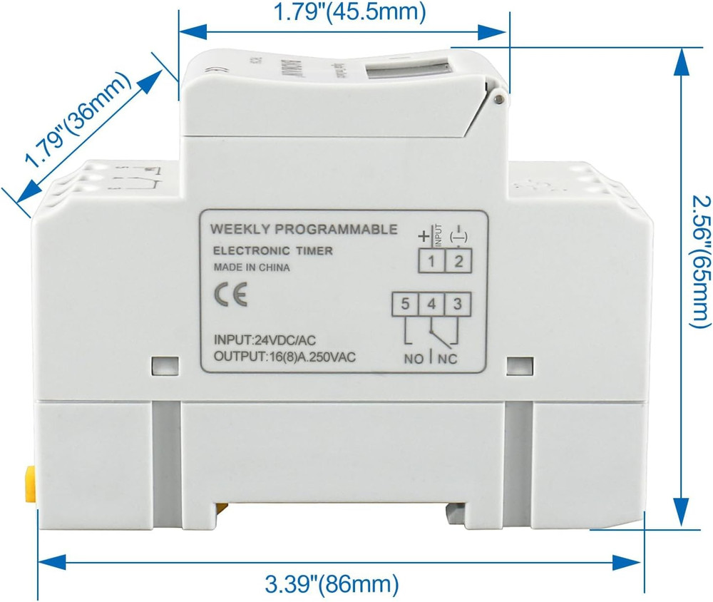 THC15A DC/AC 24V Digital LCD Power Programmable Timer Time Switch Relay 16A Amp