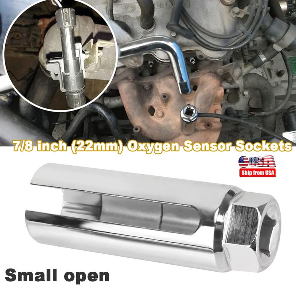 Silver Car Oxygen Sensor Socket 22mm 7/8 in O2 Sensor Removal Tool Universal