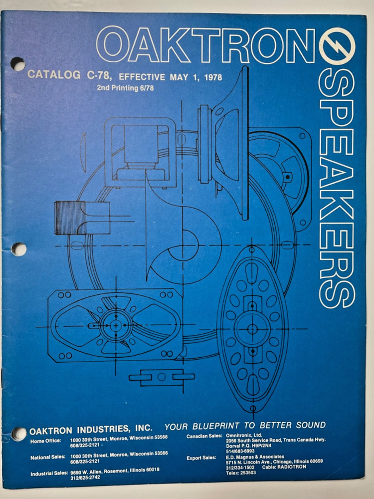 1978 Oaktron Speakers Catalog