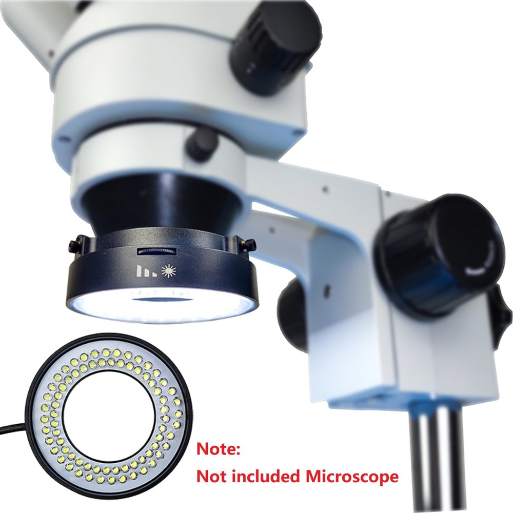 Microscope 72 LED Ring Light USB 5V Adjustable Focus Dimmer Illuminator Lamp