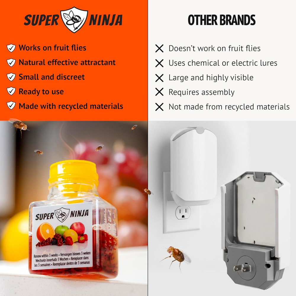 Fruit Fly Traps for Indoors - 4 Pack, Highly Effective Fruit Fly Catcher for Ind