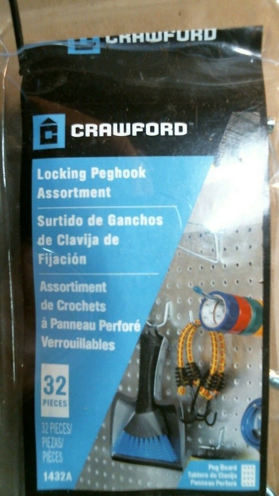 Crawford 1432A Locking Peg Hook Assortment, FREE SHIPPING