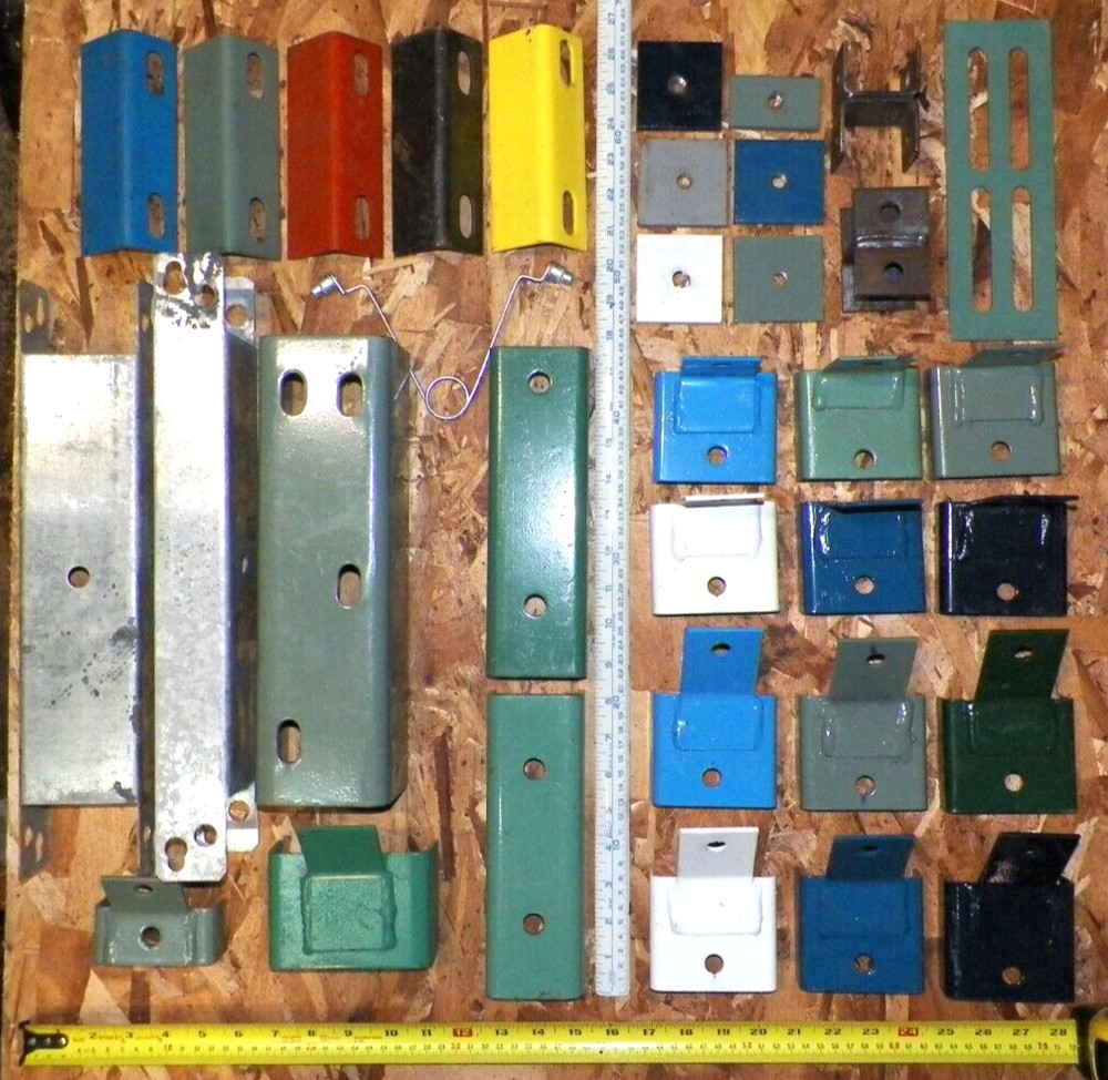 Assorted Lot Pallet Rack Brackets Spacers Clips Repair Parts & Racking Hardware