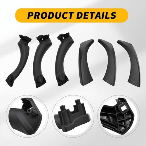 Interior Pull Door Handle Set Compatible with 3 Series E90 E91 323i 325i Black