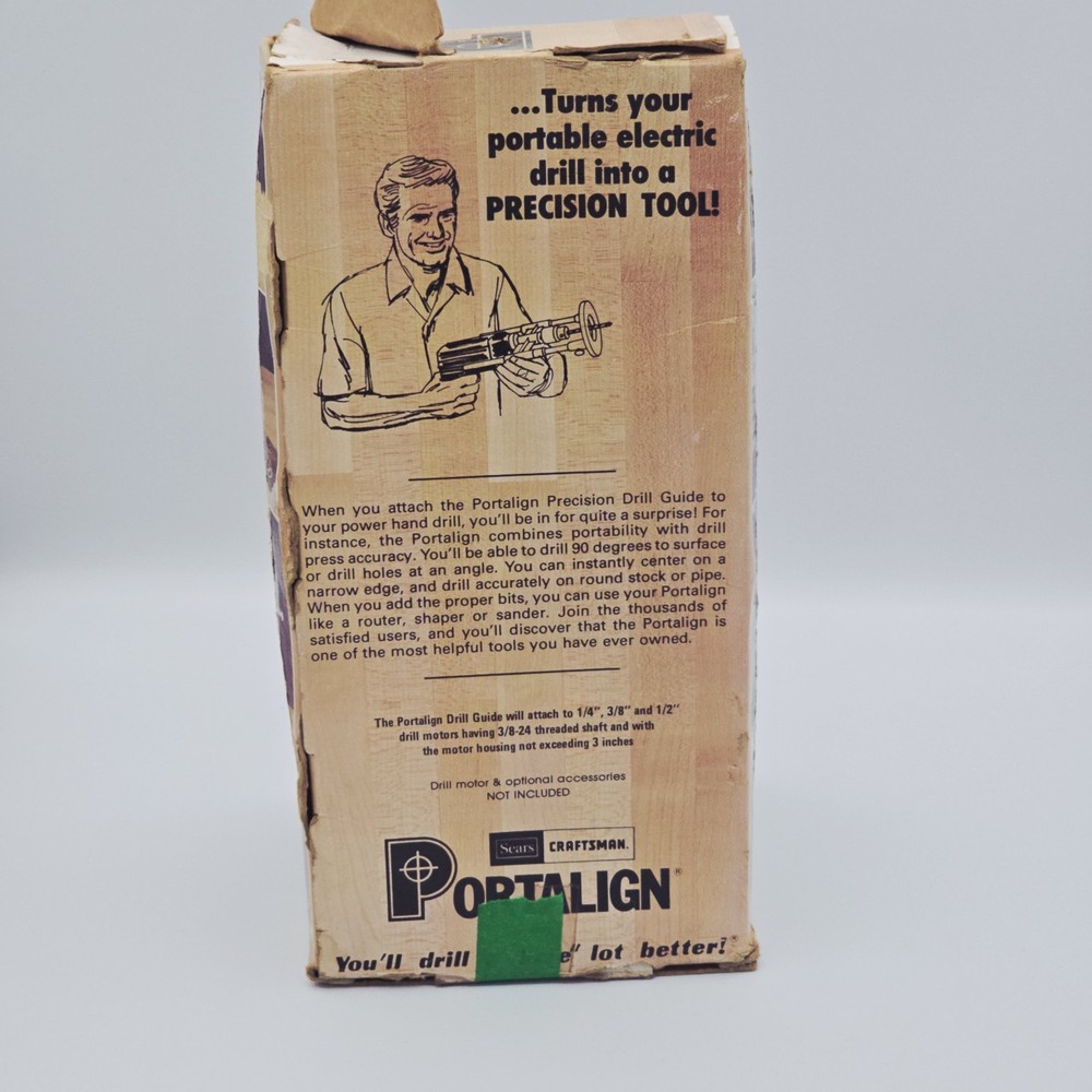 Vintage Sears PORTALIGN Precision Drill Guide w/Original Box