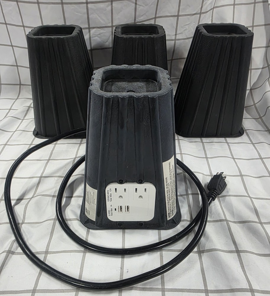 4 - 8" Bed Risers With USB Ports & Outlets
