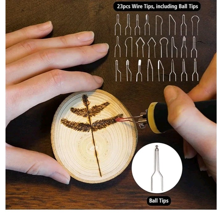 40W Professional Wood Burning Kit, Wire Nibs Solid Tips Temperature...