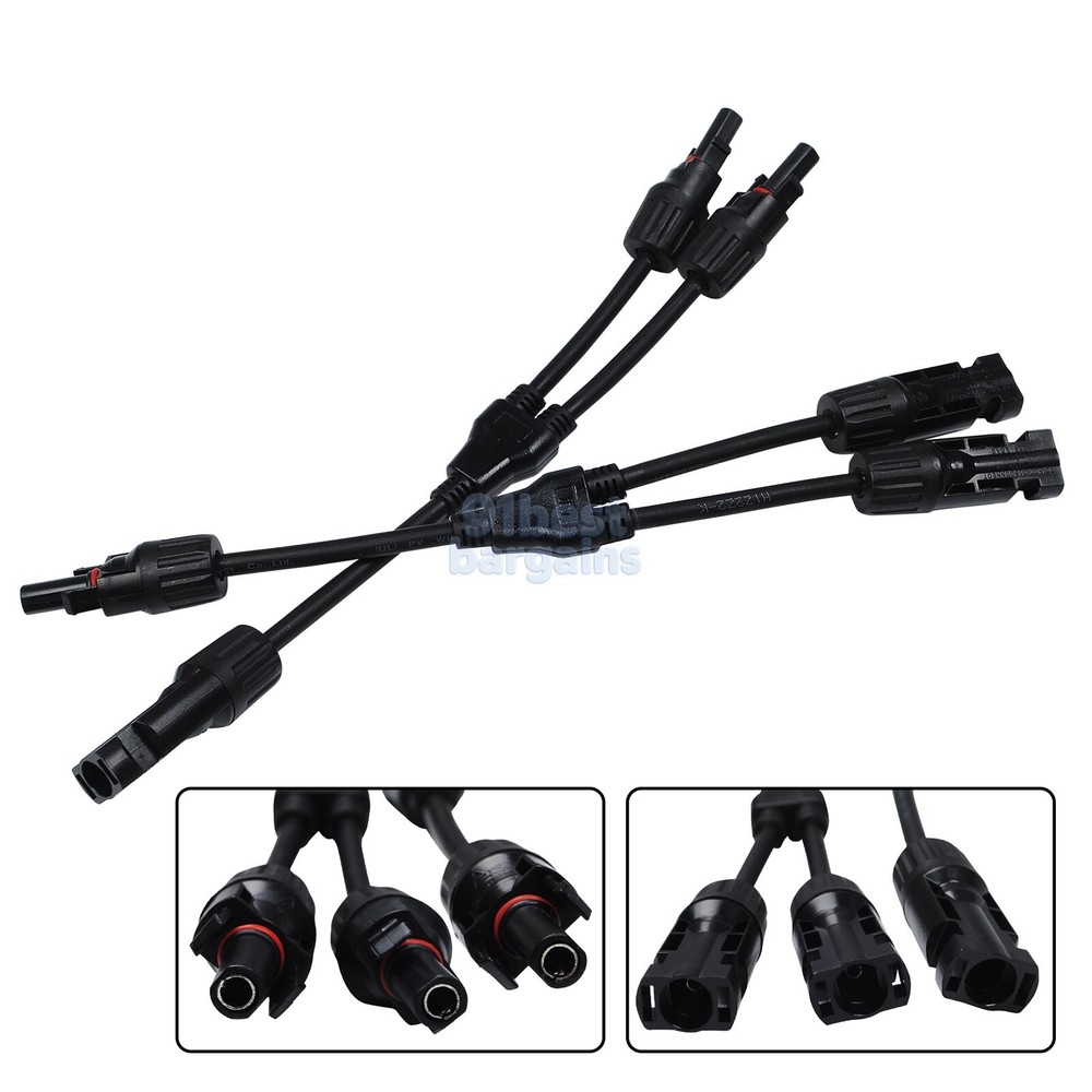 1-2 Solar Panel Y Branch Cable Connection Waterproof Adapter Connector Extension