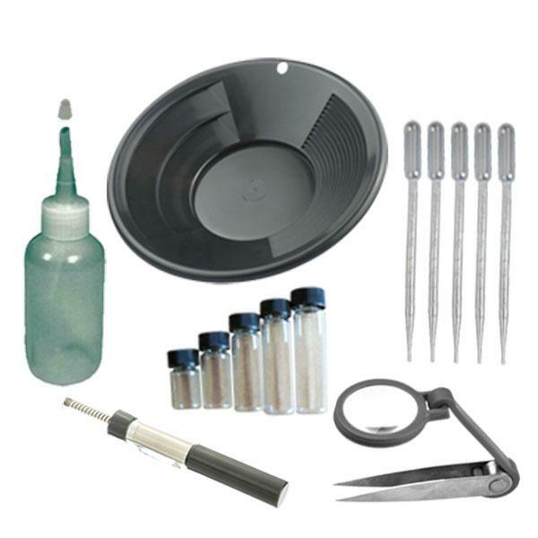 10" Black Gold Pan Panning Kit