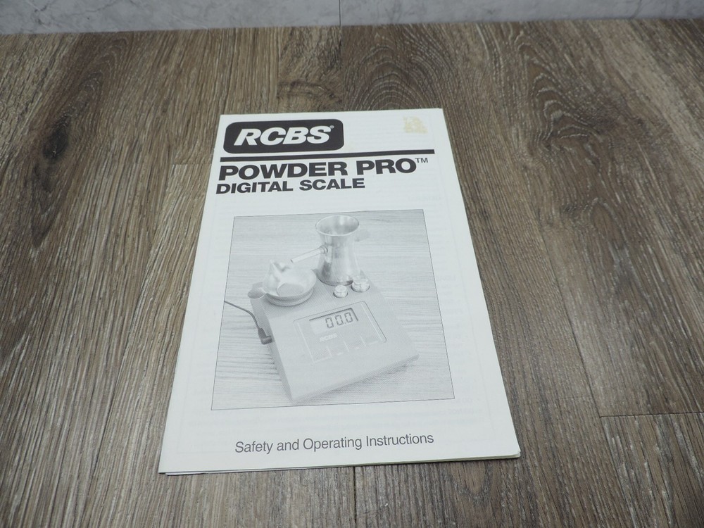 RCBS Powder Pro Digital Scale Safety and Operating Instructions