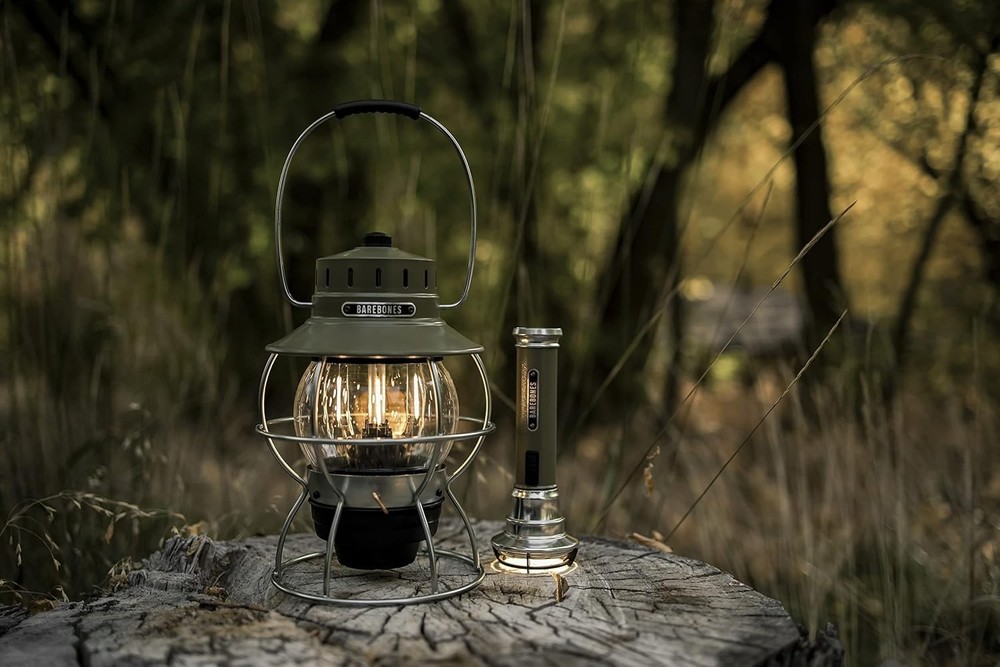 Vintage LED Camping Lantern - Olive Drab