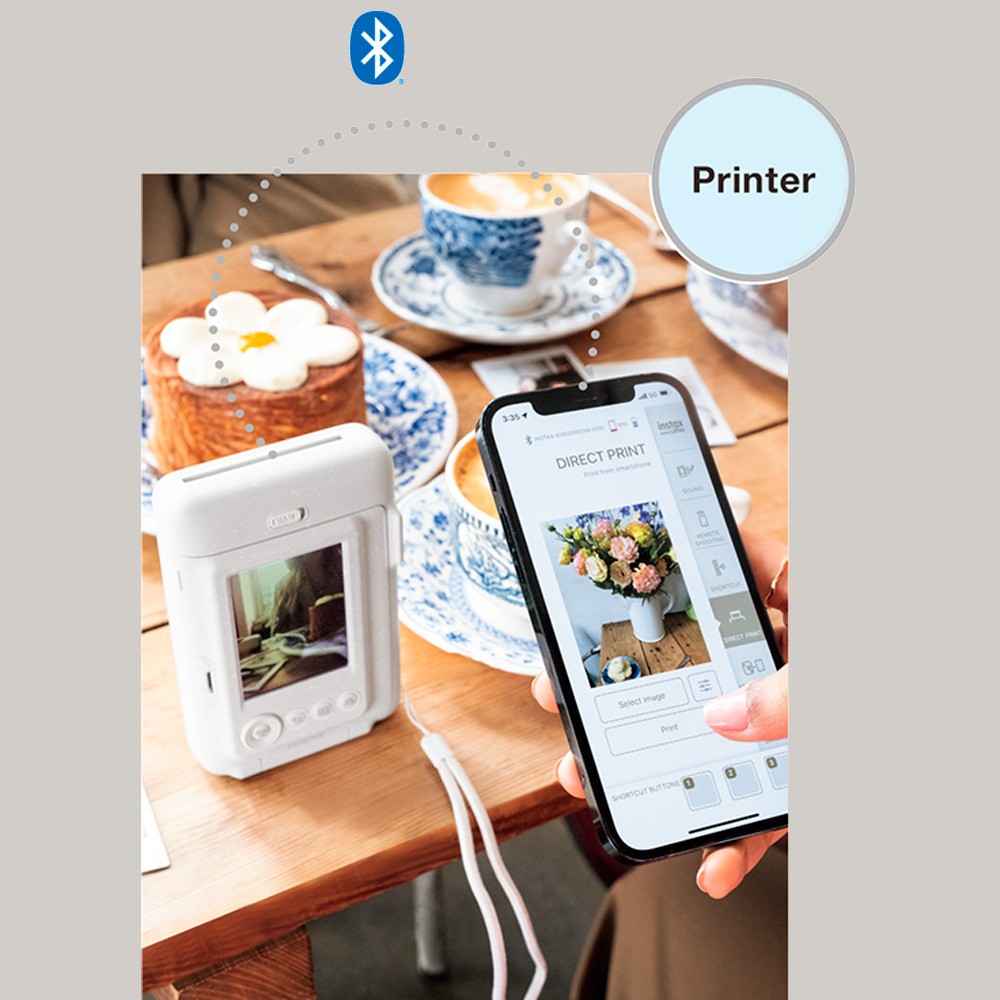 Fujifilm Instax Mini LiPlay Camera and Smartphone Printer Misty White Bundle