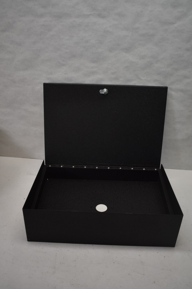 Large Lock Box w 2 Keys Metal Security Protection Container Black Unbranded