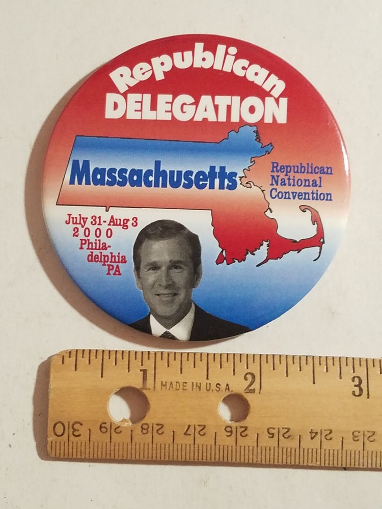 Massachusetts Republican Delegation, 2000 RNC, Bush Pinback Button
