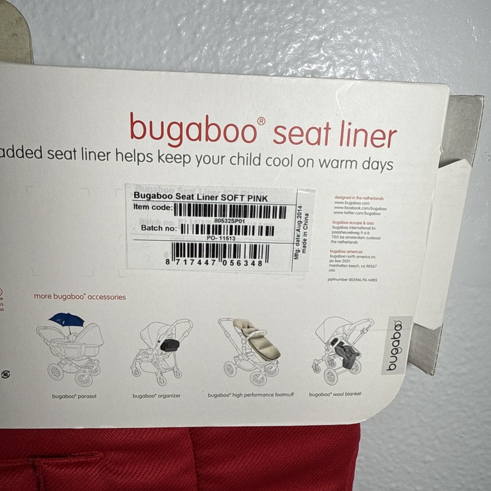 Bugaboo Seat Liner In Red NEW