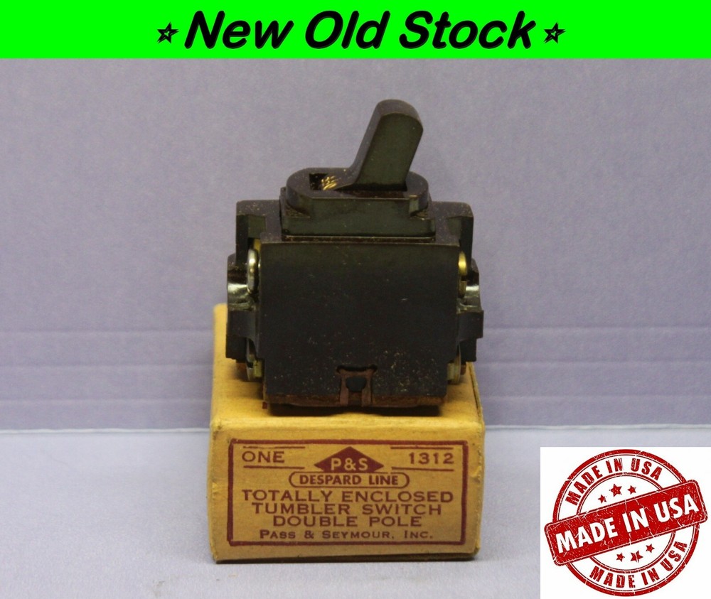 Vintage Despard Interchangeable Toggle Light Switch, Double-Pole DPST, Brown P&S