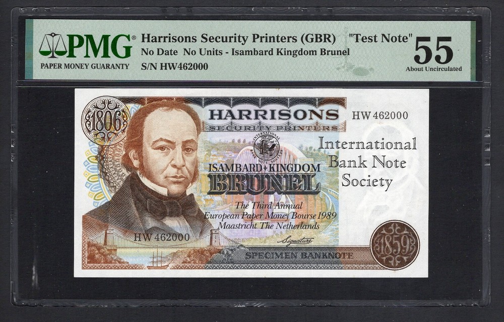Harrison & Sons No Units Test Note Isambard Kingdom Brunel About Uncirculated
