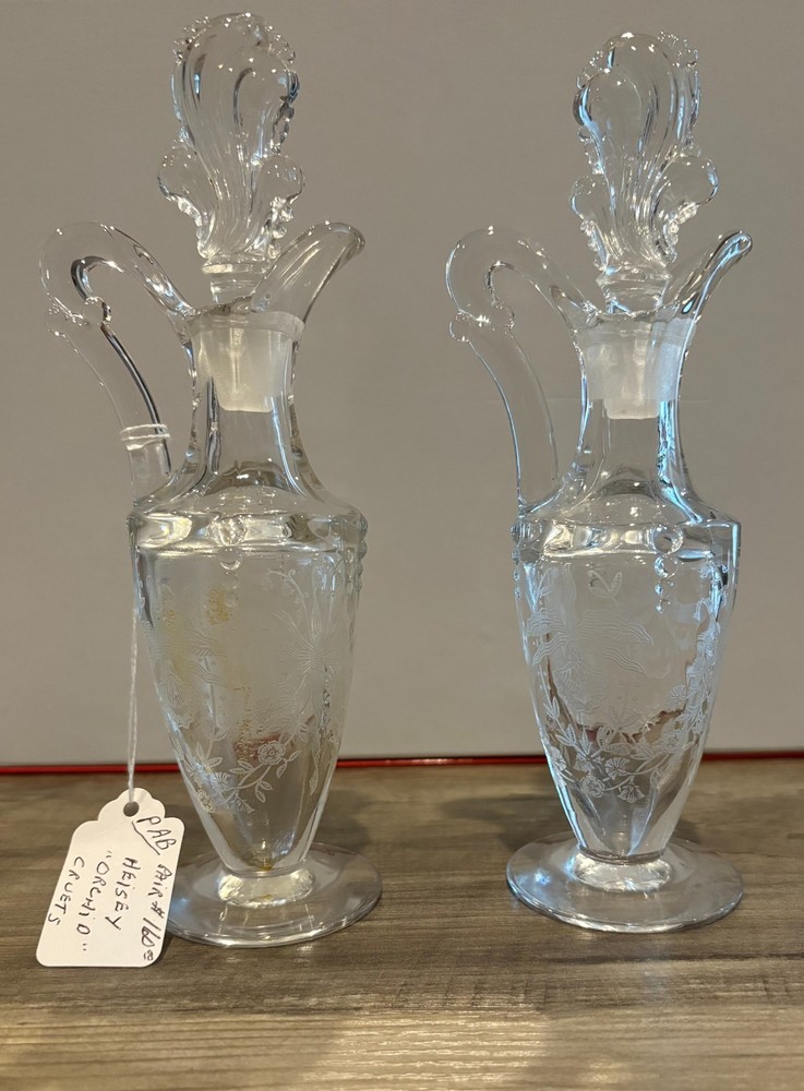 Heisey “Orchid” Cruets, pair