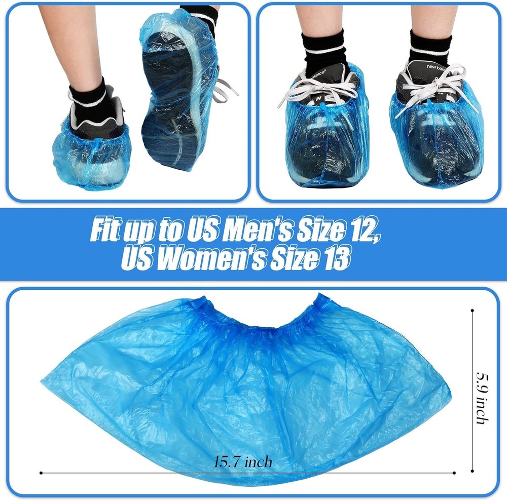 2000 PCS Disposable Shoe Covers Non Slip Booties Protectors Stretchable Thick