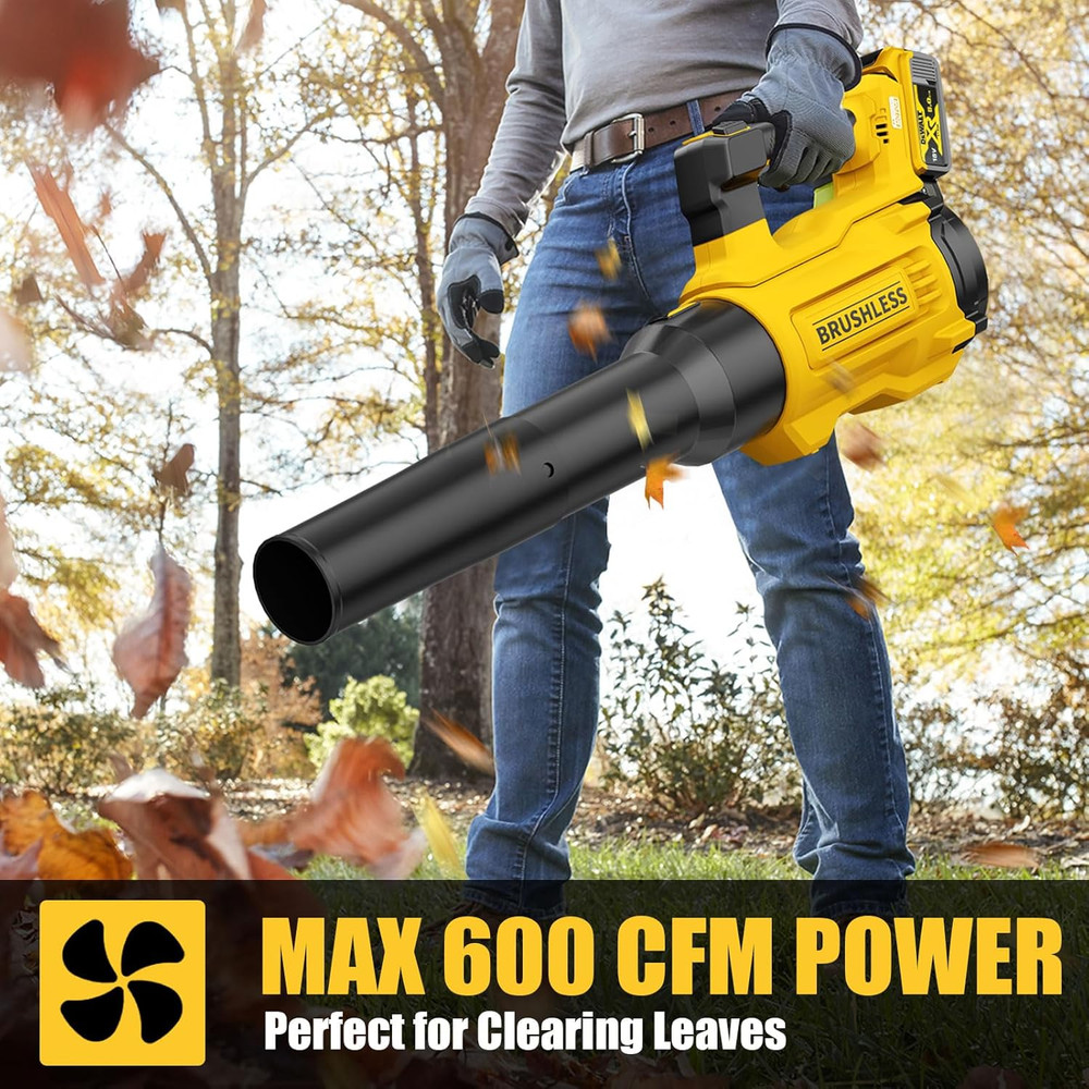 20V Cordless Leaf Blower, Compatible with Dewalt 20V MAX Batteries, Max 600 CFM/
