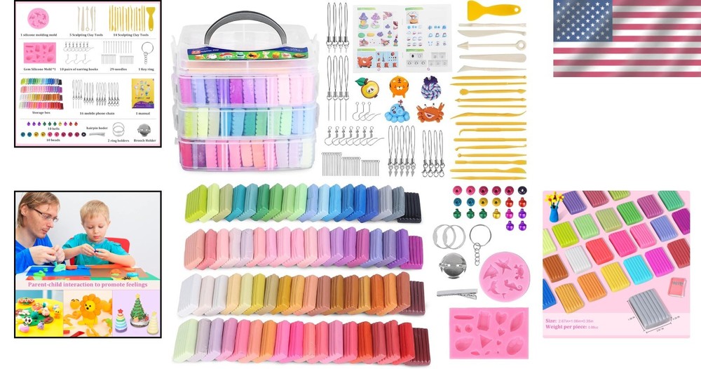 DIY Polymer Clay Kits with 82 Accessories