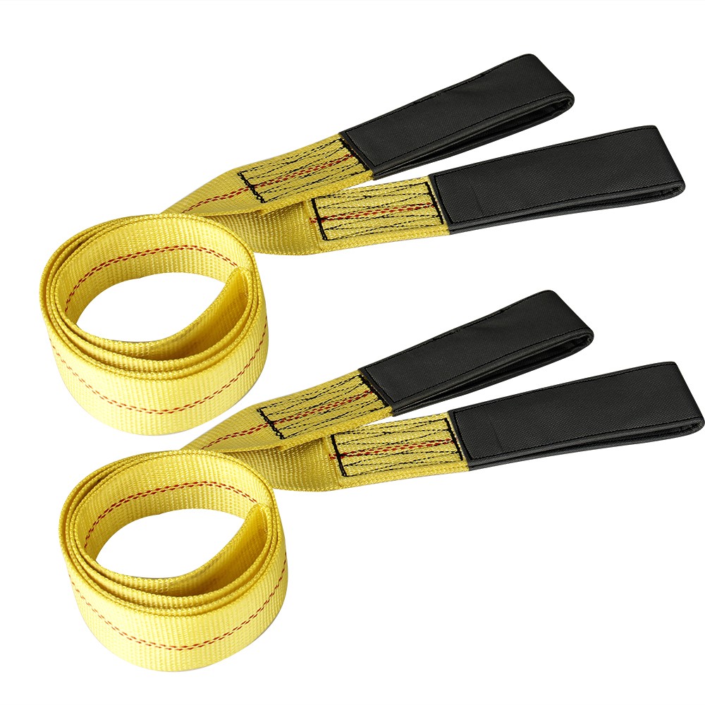 6' x 2" Durable Flat Lifting Sling Strap Eye Polyester Webbing 9000LBS w/ loops