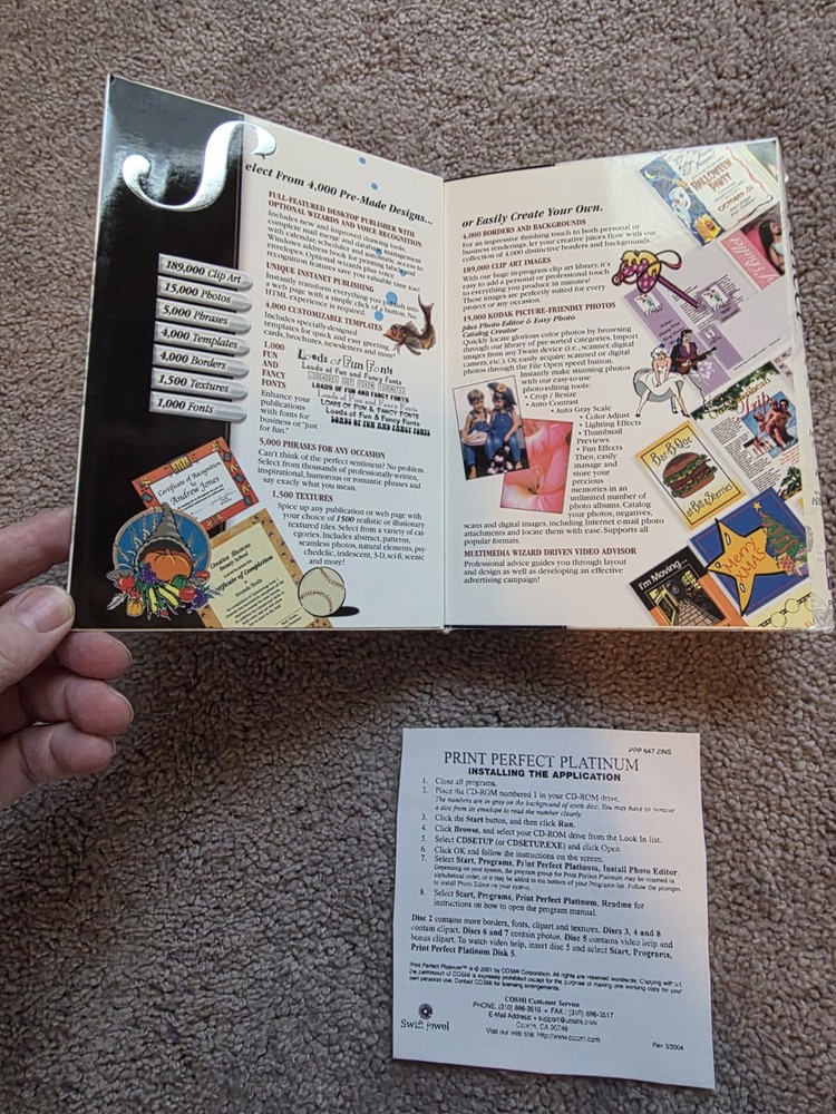 Print Perfect Platinum Swift Software Desktop Publishing 8 Discs Open Box