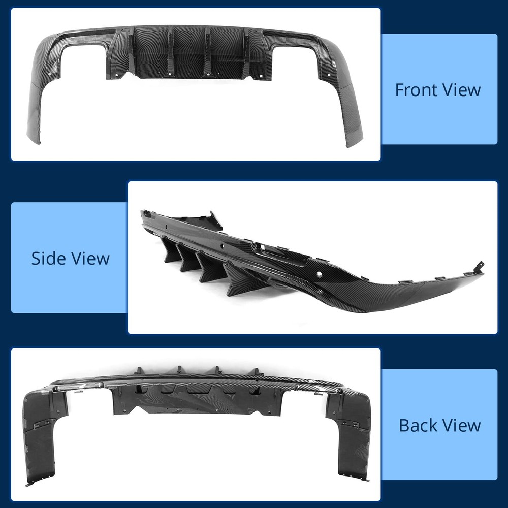 Rear Diffuser 2015-2023 Challenger Matte Black PP 4PC Set