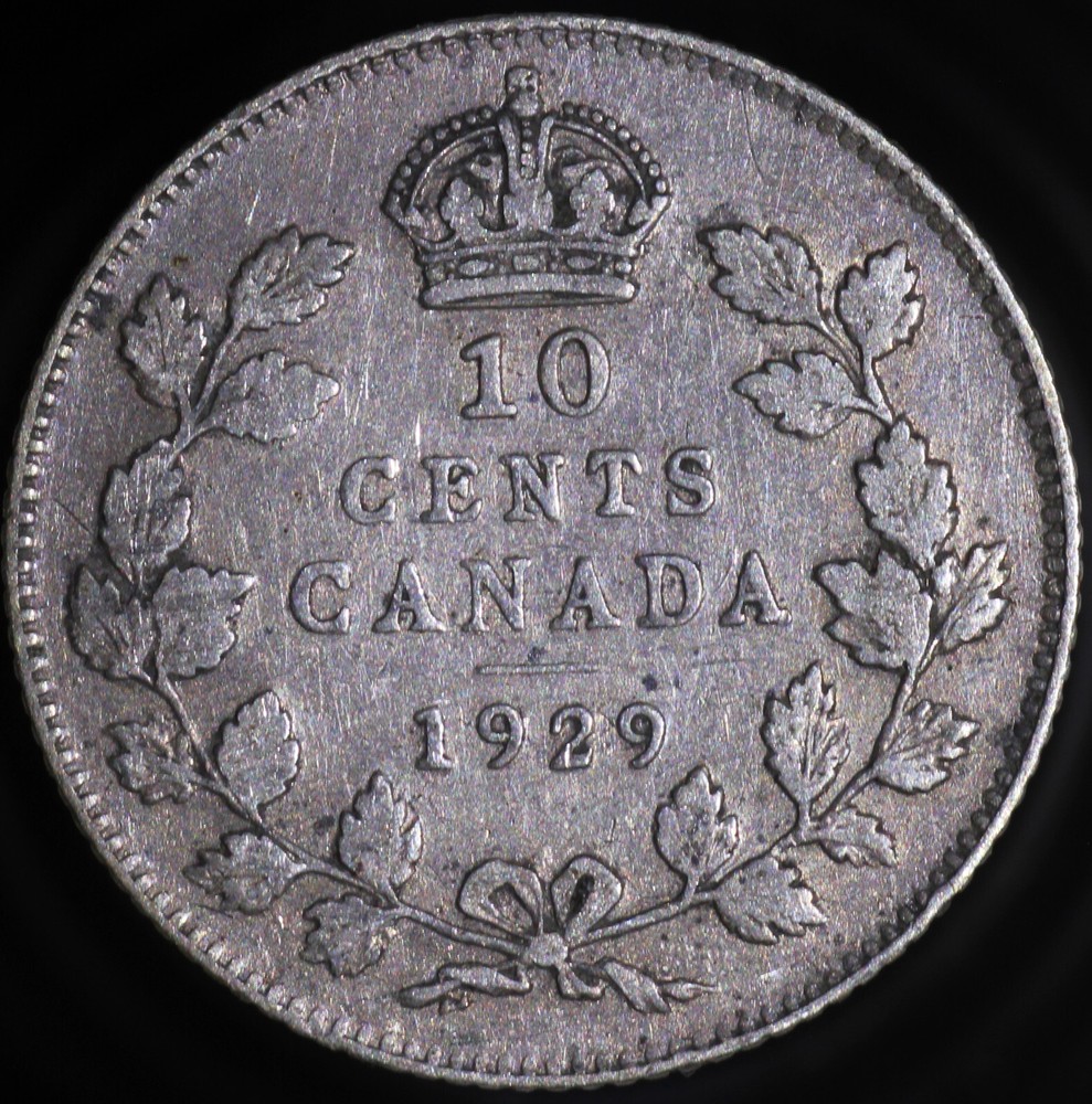 1929 Canada 10c AU / Silver