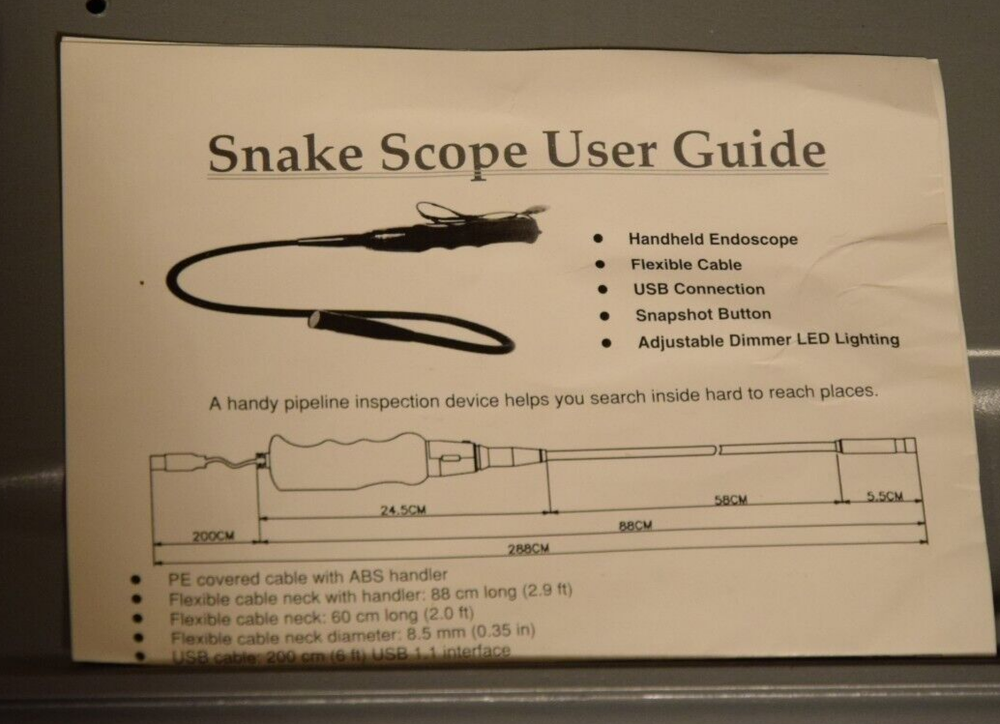 Teamforce TF2808 Flexible Snake Scope Camera *READ*