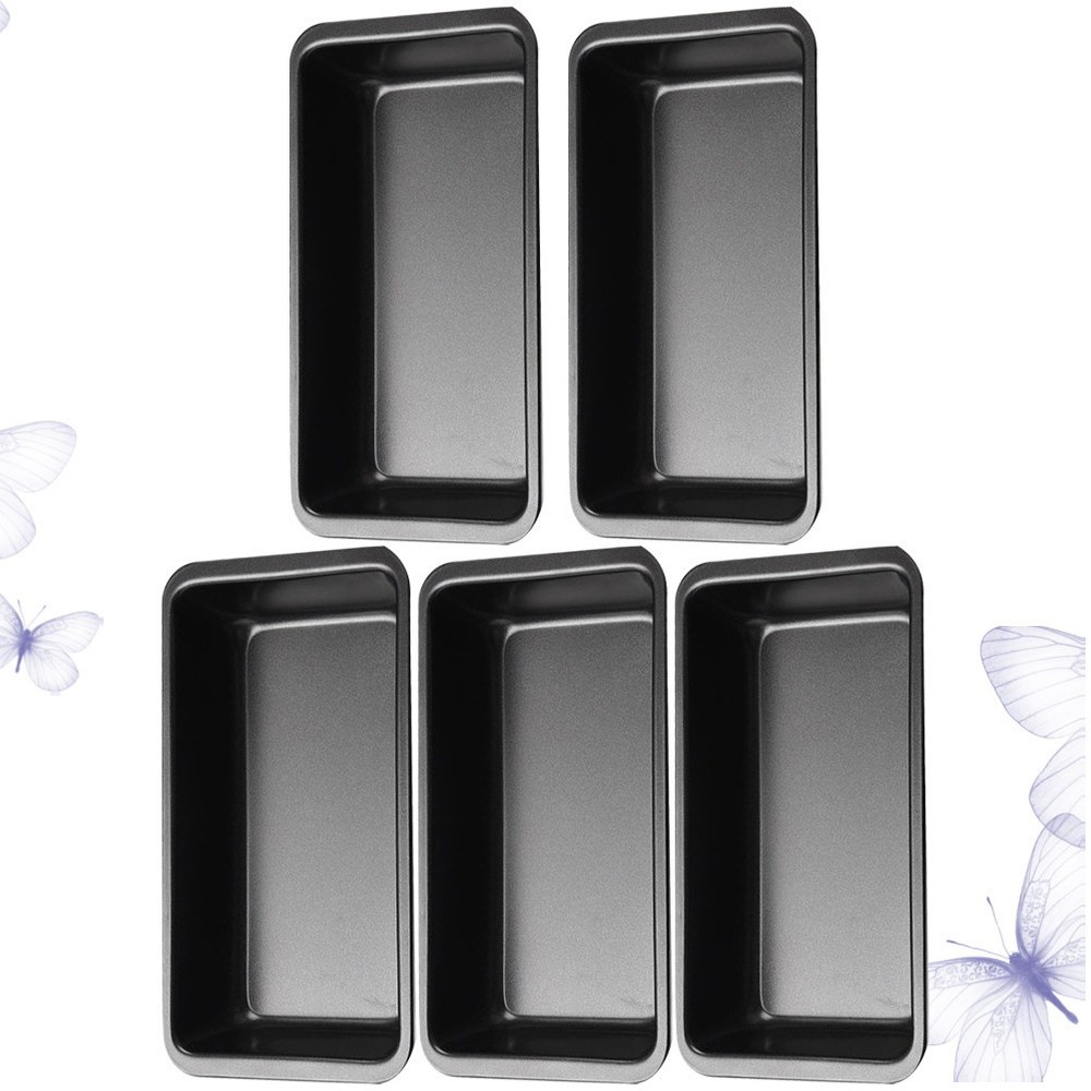 5 Pcs Carbon Steel Non Stick Rectangular Baking Pan Oven Toast Box 6 Inches